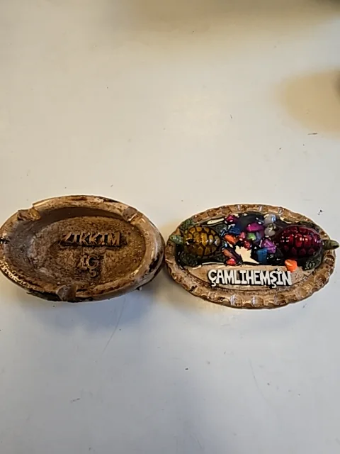 Kaplumbağa Temalı Oval Küllük Çamlıhemşin Yazılı