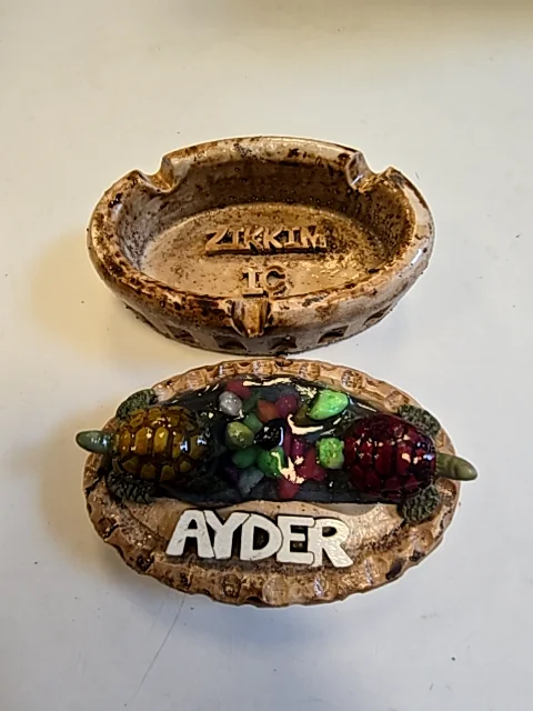 Kaplumbağa Temalı Oval Küllük Ayder Yazılı