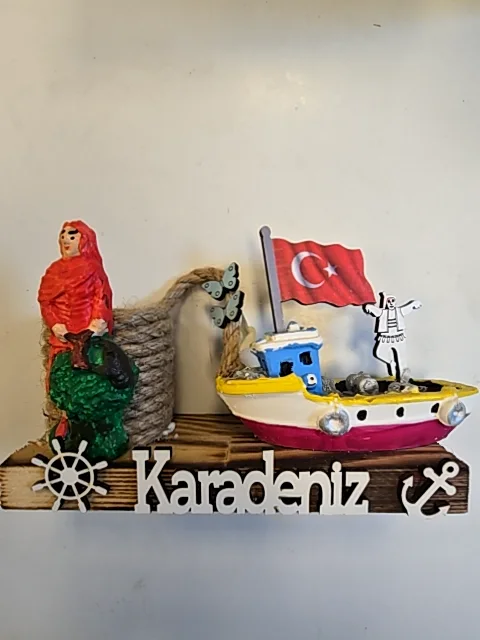 Kayık Figürlü Karadeniz Yazılı Biblo