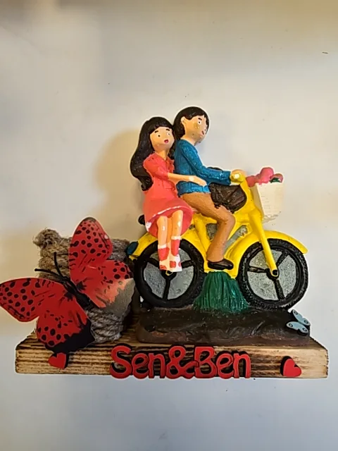 Bisiklet Figürlü Sen&Ben Yazılı Biblo