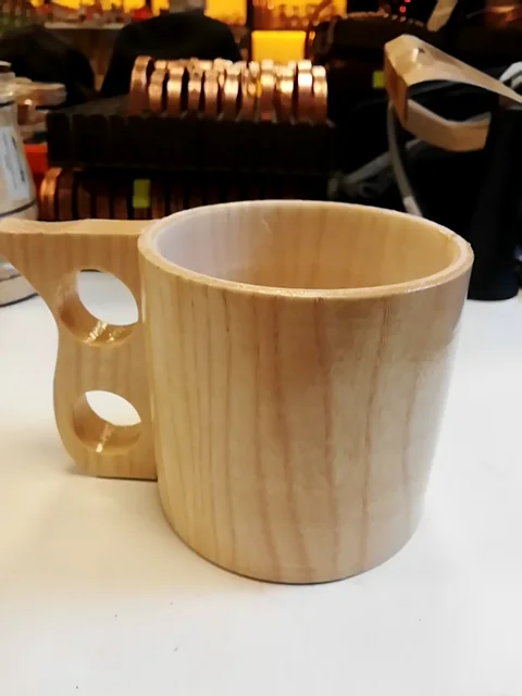 Ahşap Parmak Delikli Kupa Bardak Tombul