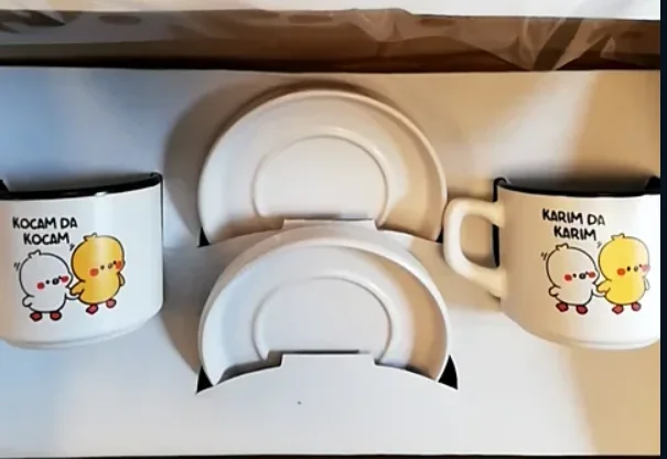 Kocam Da Kocam & Karım Da Karım Yazılı Porselen Kupa Seti